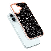 For iPhone 16 Plus Electroplating Marble Dual-side IMD Phone Case(Equation)