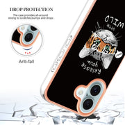For iPhone 16 Electroplating Marble Dual-side IMD Phone Case(Natural Growth)