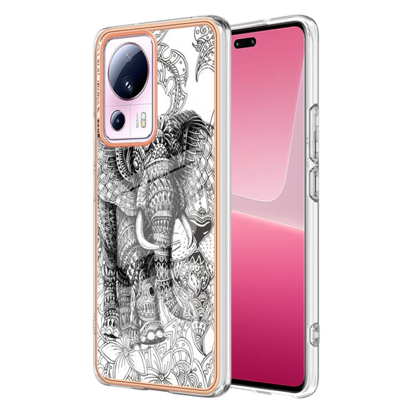 For Xiaomi 13 Lite 5G Electroplating Marble Dual-side IMD Phone Case(Totem Elephant)