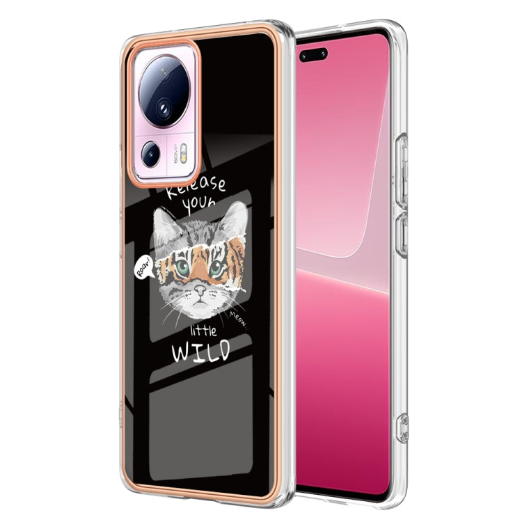 For Xiaomi 13 Lite 5G Electroplating Marble Dual-side IMD Phone Case(Natural Growth)