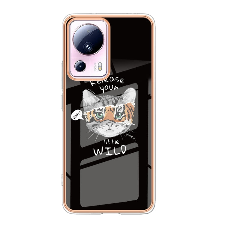 For Xiaomi 13 Lite 5G Electroplating Marble Dual-side IMD Phone Case(Natural Growth)