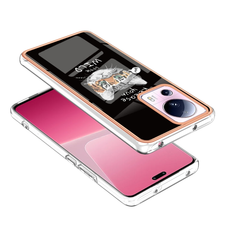 For Xiaomi 13 Lite 5G Electroplating Marble Dual-side IMD Phone Case(Natural Growth)