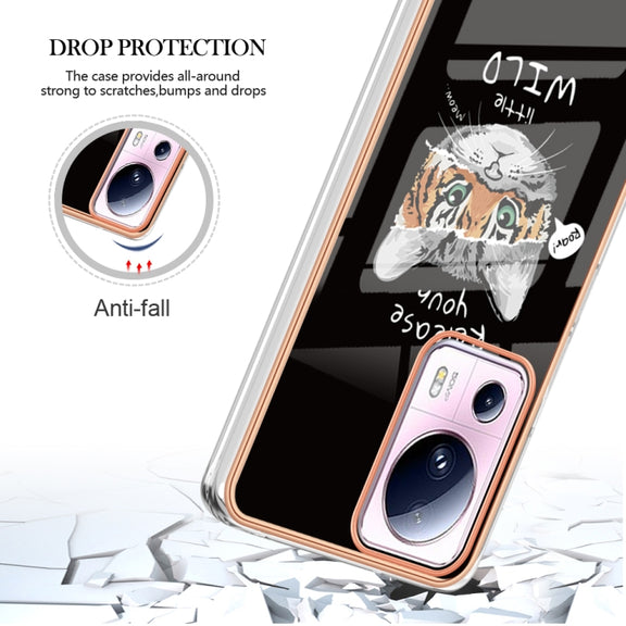 For Xiaomi 13 Lite 5G Electroplating Marble Dual-side IMD Phone Case(Natural Growth)