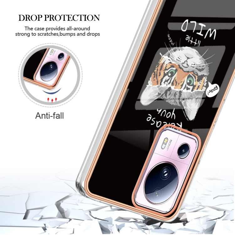 For Xiaomi 13 Lite 5G Electroplating Marble Dual-side IMD Phone Case(Natural Growth)