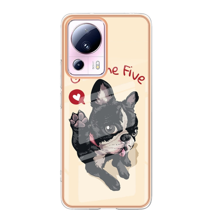 For Xiaomi 13 Lite 5G Electroplating Marble Dual-side IMD Phone Case(Lucky Dog)