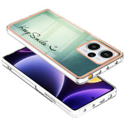 For Xiaomi Poco F5 / Redmi Note 12 Turbo Electroplating Marble Dual-side IMD Phone Case(Smile)