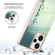 For Xiaomi Poco F5 / Redmi Note 12 Turbo Electroplating Marble Dual-side IMD Phone Case(Smile)