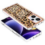 For Xiaomi Poco F5 / Redmi Note 12 Turbo Electroplating Marble Dual-side IMD Phone Case(Leopard Print)