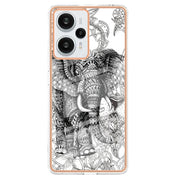 For Xiaomi Poco F5 / Redmi Note 12 Turbo Electroplating Marble Dual-side IMD Phone Case(Totem Elephant)