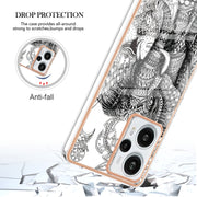 For Xiaomi Poco F5 / Redmi Note 12 Turbo Electroplating Marble Dual-side IMD Phone Case(Totem Elephant)