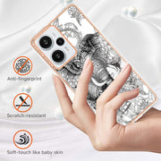 For Xiaomi Poco F5 / Redmi Note 12 Turbo Electroplating Marble Dual-side IMD Phone Case(Totem Elephant)