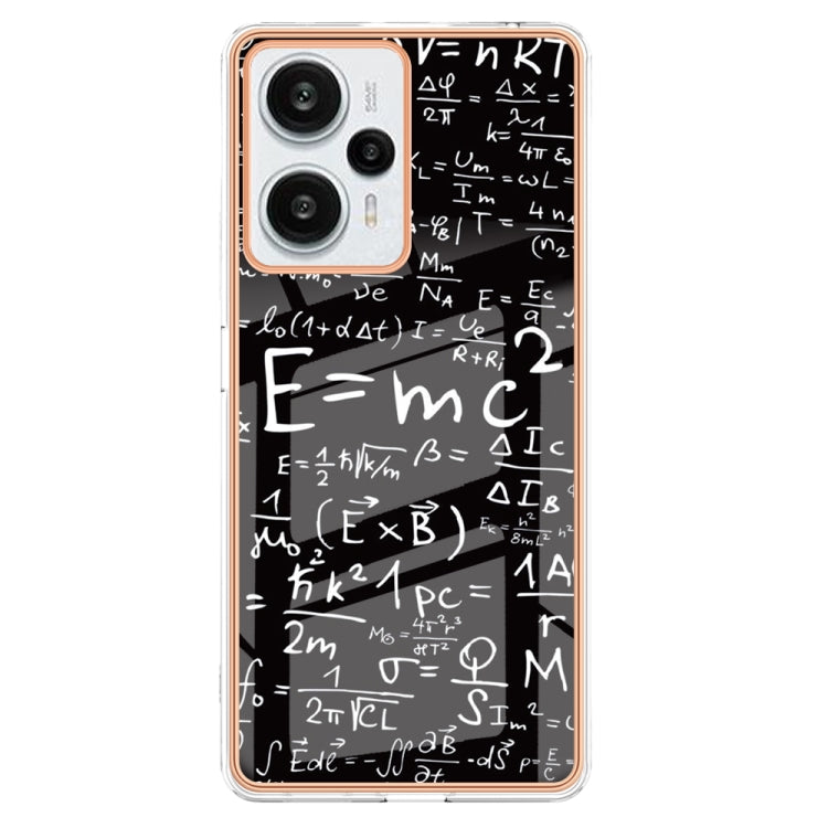 For Xiaomi Poco F5 / Redmi Note 12 Turbo Electroplating Marble Dual-side IMD Phone Case(Equation)
