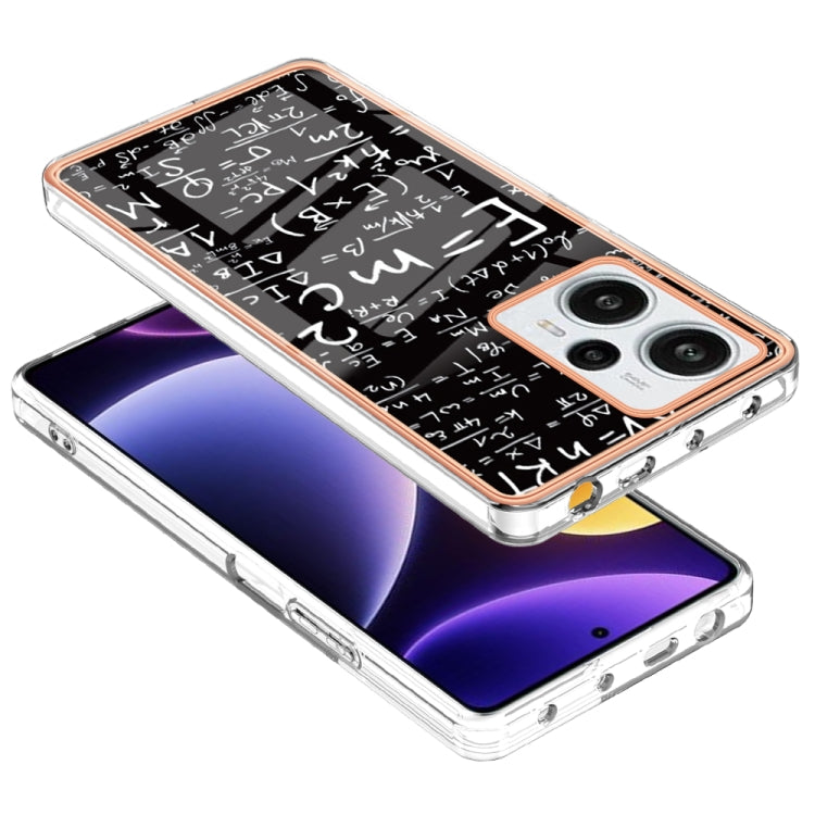 For Xiaomi Poco F5 / Redmi Note 12 Turbo Electroplating Marble Dual-side IMD Phone Case(Equation)