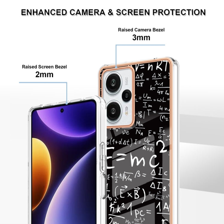 For Xiaomi Poco F5 / Redmi Note 12 Turbo Electroplating Marble Dual-side IMD Phone Case(Equation)