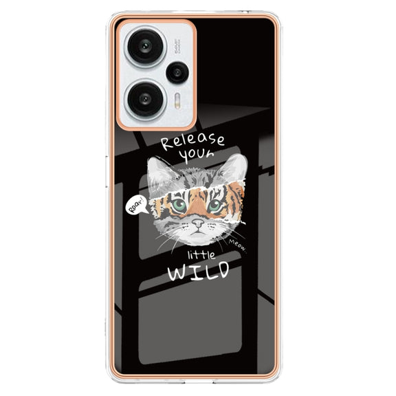 For Xiaomi Poco F5 / Redmi Note 12 Turbo Electroplating Marble Dual-side IMD Phone Case(Natural Growth)