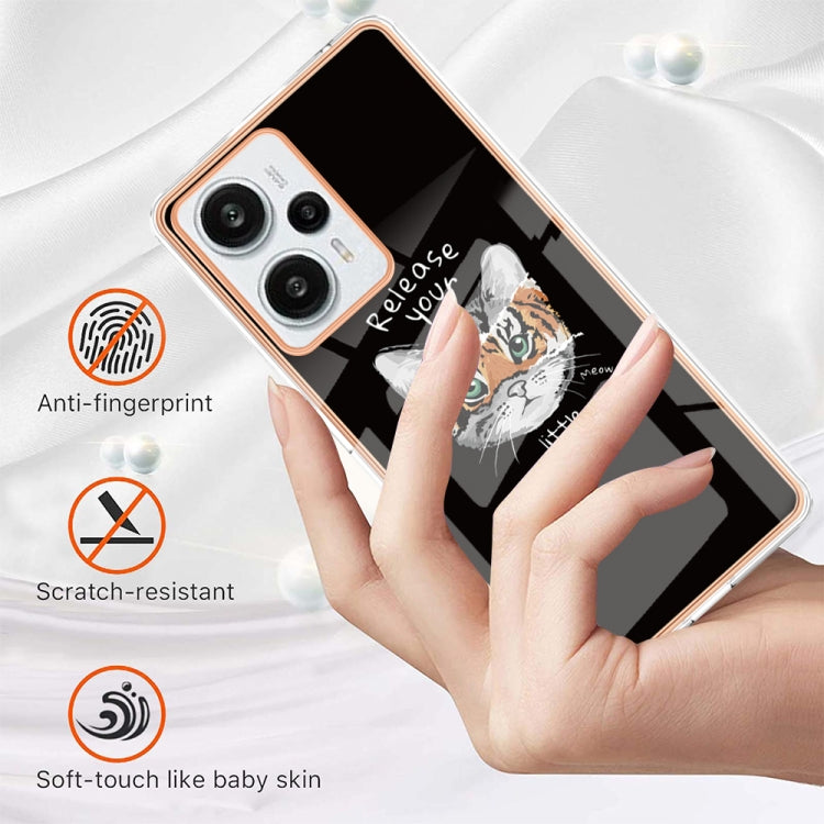 For Xiaomi Poco F5 / Redmi Note 12 Turbo Electroplating Marble Dual-side IMD Phone Case(Natural Growth)