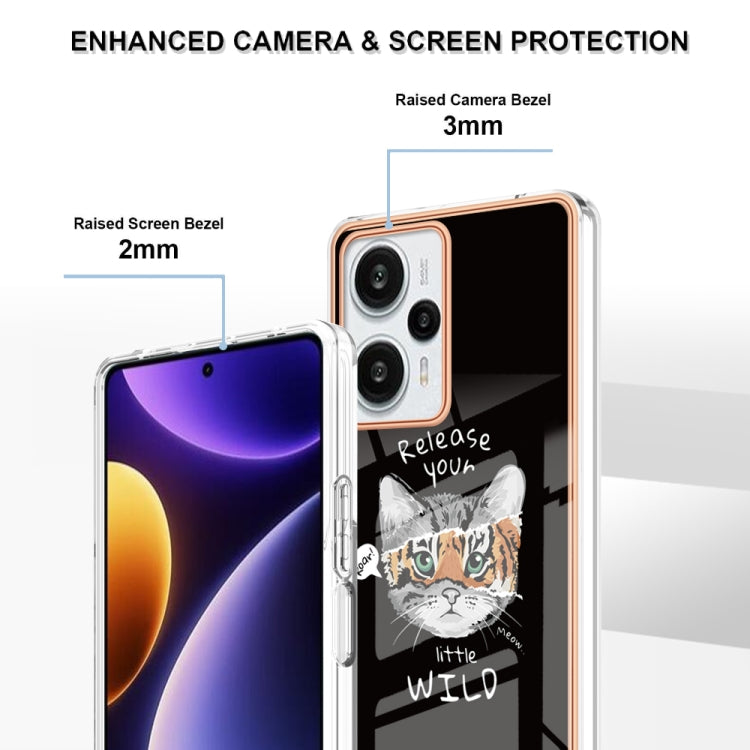 For Xiaomi Poco F5 / Redmi Note 12 Turbo Electroplating Marble Dual-side IMD Phone Case(Natural Growth)