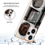 For Xiaomi Poco F5 / Redmi Note 12 Turbo Electroplating Marble Dual-side IMD Phone Case(Retro Radio)