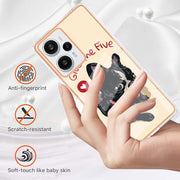 For Xiaomi Poco F5 / Redmi Note 12 Turbo Electroplating Marble Dual-side IMD Phone Case(Lucky Dog)