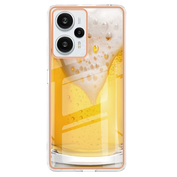 For Xiaomi Poco F5 / Redmi Note 12 Turbo Electroplating Marble Dual-side IMD Phone Case(Draft Beer)