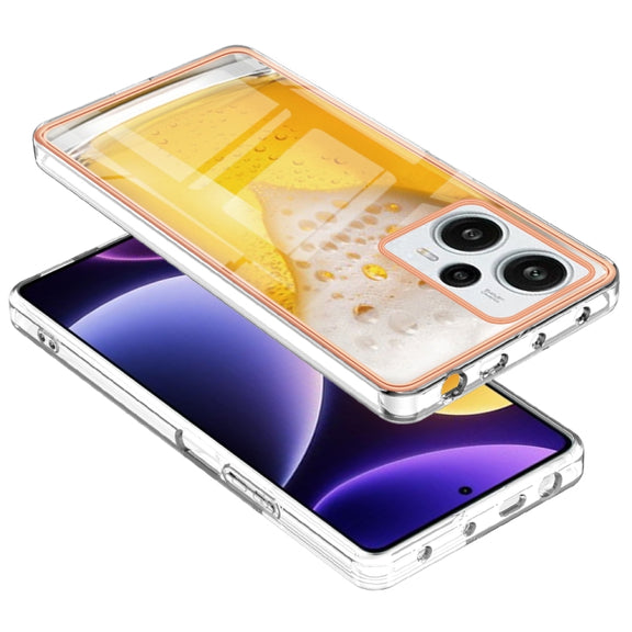 For Xiaomi Poco F5 / Redmi Note 12 Turbo Electroplating Marble Dual-side IMD Phone Case(Draft Beer)