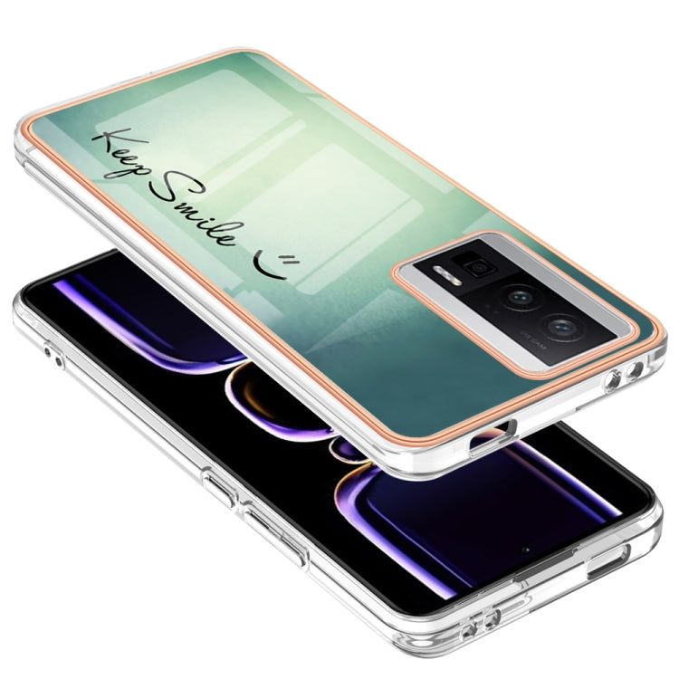 For Xiaomi Poco F5 Pro 5G / Redmi K60 Electroplating Marble Dual-side IMD Phone Case(Smile)