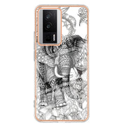 For Xiaomi Poco F5 Pro 5G / Redmi K60 Electroplating Marble Dual-side IMD Phone Case(Totem Elephant)