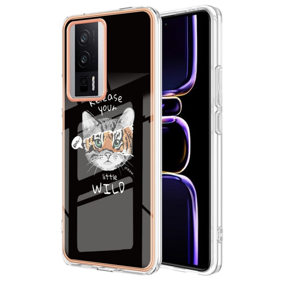 For Xiaomi Poco F5 Pro 5G / Redmi K60 Electroplating Marble Dual-side IMD Phone Case(Natural Growth)