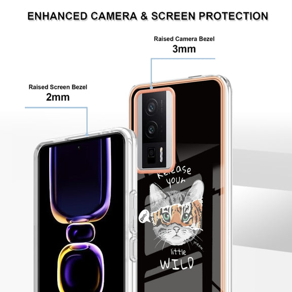 For Xiaomi Poco F5 Pro 5G / Redmi K60 Electroplating Marble Dual-side IMD Phone Case(Natural Growth)