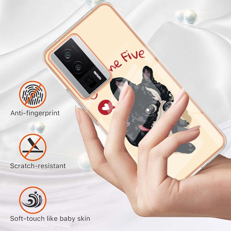 For Xiaomi Poco F5 Pro 5G / Redmi K60 Electroplating Marble Dual-side IMD Phone Case(Lucky Dog)
