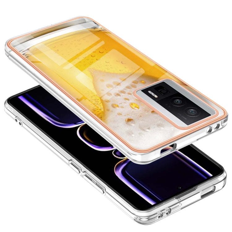 For Xiaomi Poco F5 Pro 5G / Redmi K60 Electroplating Marble Dual-side IMD Phone Case(Draft Beer)