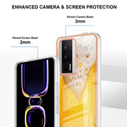 For Xiaomi Poco F5 Pro 5G / Redmi K60 Electroplating Marble Dual-side IMD Phone Case(Draft Beer)