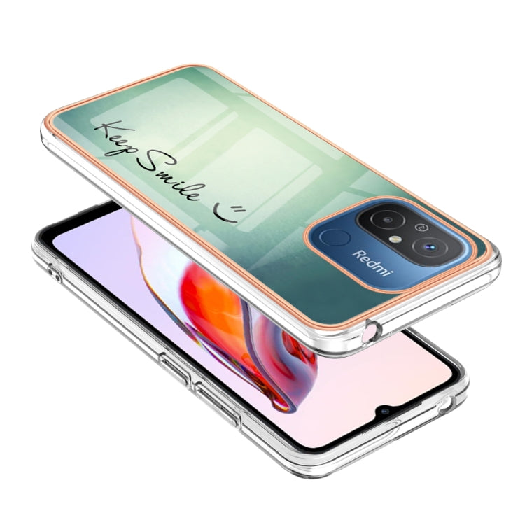 For Xiaomi Redmi 12C / 11A 4G Electroplating Marble Dual-side IMD Phone Case(Smile)