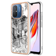 For Xiaomi Redmi 12C / 11A 4G Electroplating Marble Dual-side IMD Phone Case(Totem Elephant)