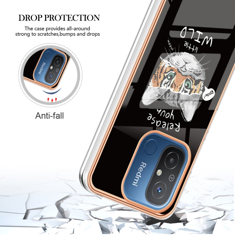 For Xiaomi Redmi 12C / 11A 4G Electroplating Marble Dual-side IMD Phone Case(Natural Growth)