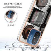 For Xiaomi Redmi 12C / 11A 4G Electroplating Marble Dual-side IMD Phone Case(Retro Radio)
