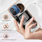 For Xiaomi Redmi 12C / 11A 4G Electroplating Marble Dual-side IMD Phone Case(Retro Radio)