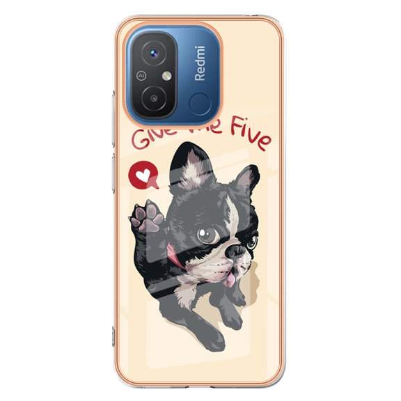 For Xiaomi Redmi 12C / 11A 4G Electroplating Marble Dual-side IMD Phone Case(Lucky Dog)