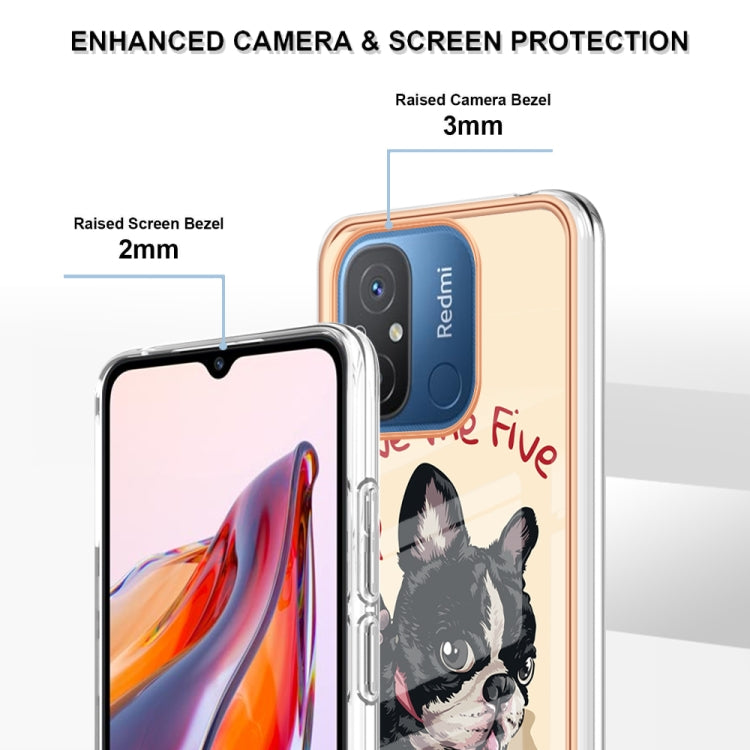 For Xiaomi Redmi 12C / 11A 4G Electroplating Marble Dual-side IMD Phone Case(Lucky Dog)
