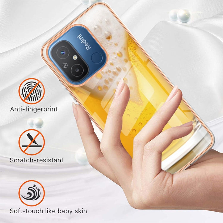 For Xiaomi Redmi 12C / 11A 4G Electroplating Marble Dual-side IMD Phone Case(Draft Beer)