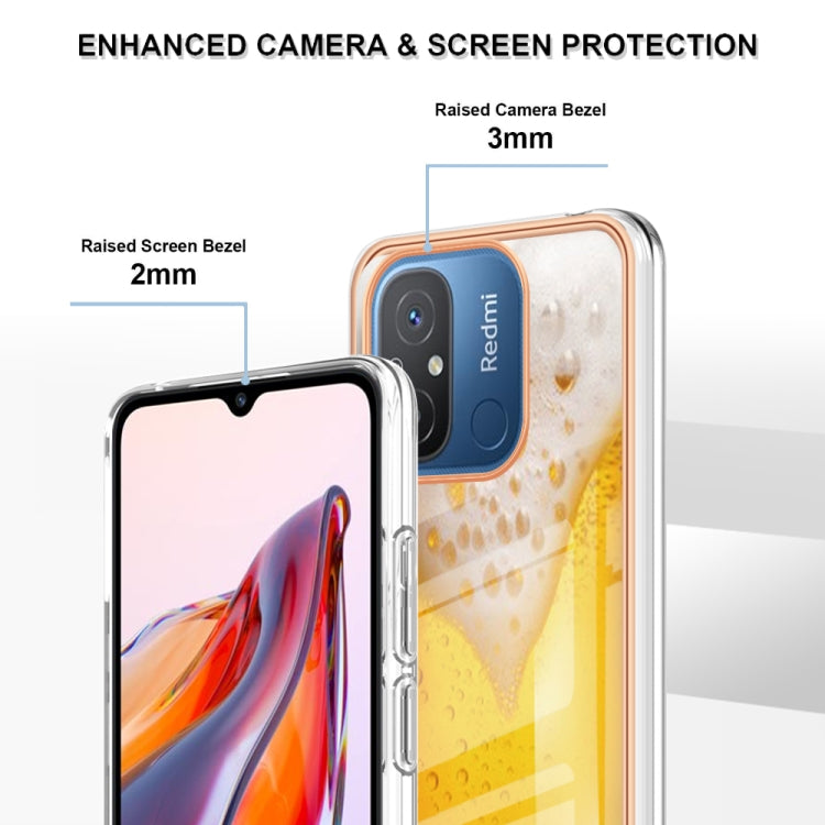 For Xiaomi Redmi 12C / 11A 4G Electroplating Marble Dual-side IMD Phone Case(Draft Beer)