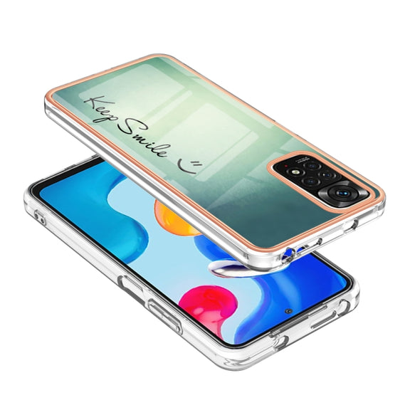 For Xiaomi Redmi Note 11s / Note 11 4G Electroplating Marble Dual-side IMD Phone Case(Smile)