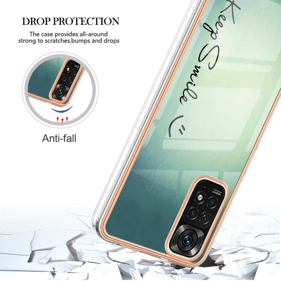 For Xiaomi Redmi Note 11s / Note 11 4G Electroplating Marble Dual-side IMD Phone Case(Smile)