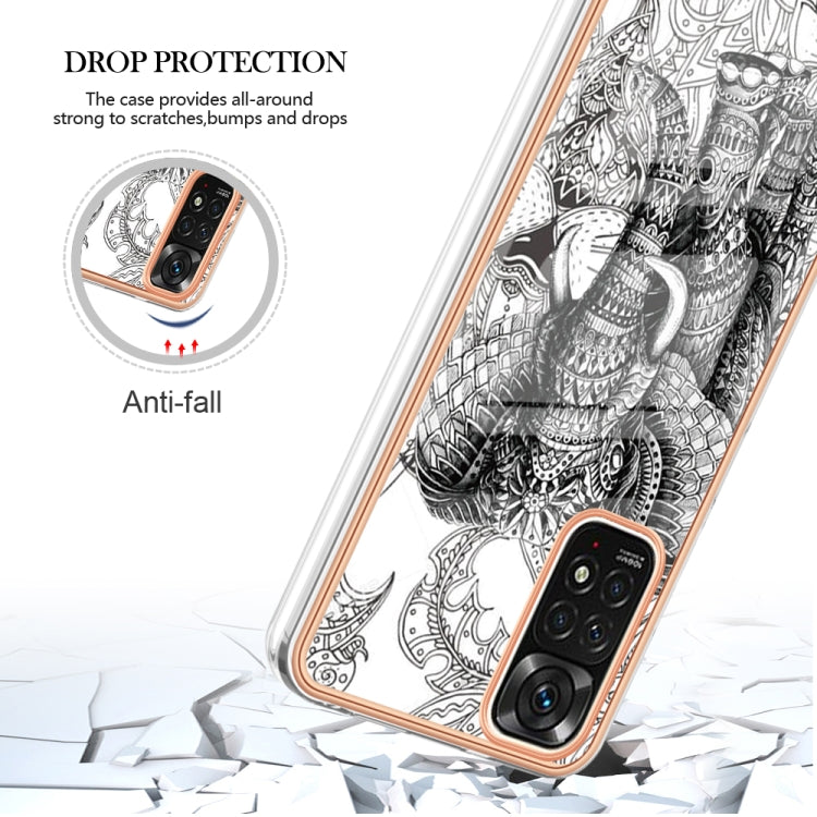 For Xiaomi Redmi Note 11s / Note 11 4G Electroplating Marble Dual-side IMD Phone Case(Totem Elephant)