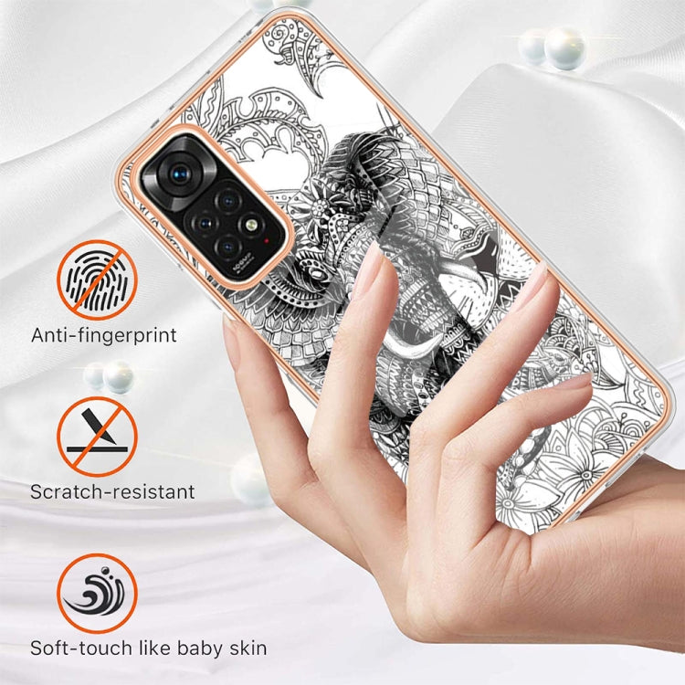 For Xiaomi Redmi Note 11s / Note 11 4G Electroplating Marble Dual-side IMD Phone Case(Totem Elephant)
