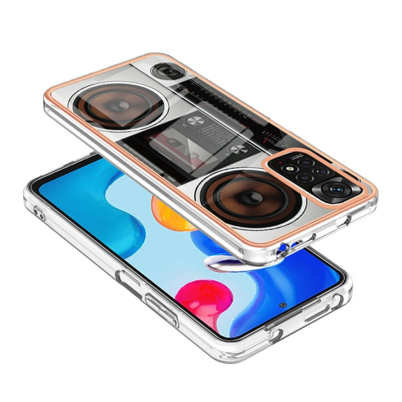 For Xiaomi Redmi Note 11s / Note 11 4G Electroplating Marble Dual-side IMD Phone Case(Retro Radio)