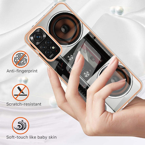 For Xiaomi Redmi Note 11s / Note 11 4G Electroplating Marble Dual-side IMD Phone Case(Retro Radio)