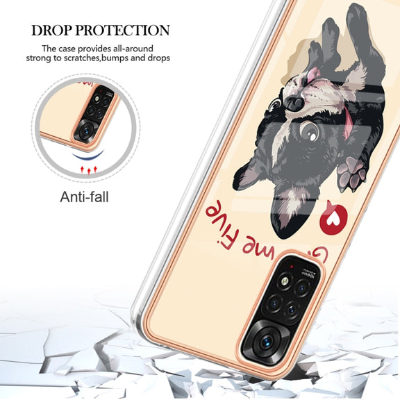 For Xiaomi Redmi Note 11s / Note 11 4G Electroplating Marble Dual-side IMD Phone Case(Lucky Dog)