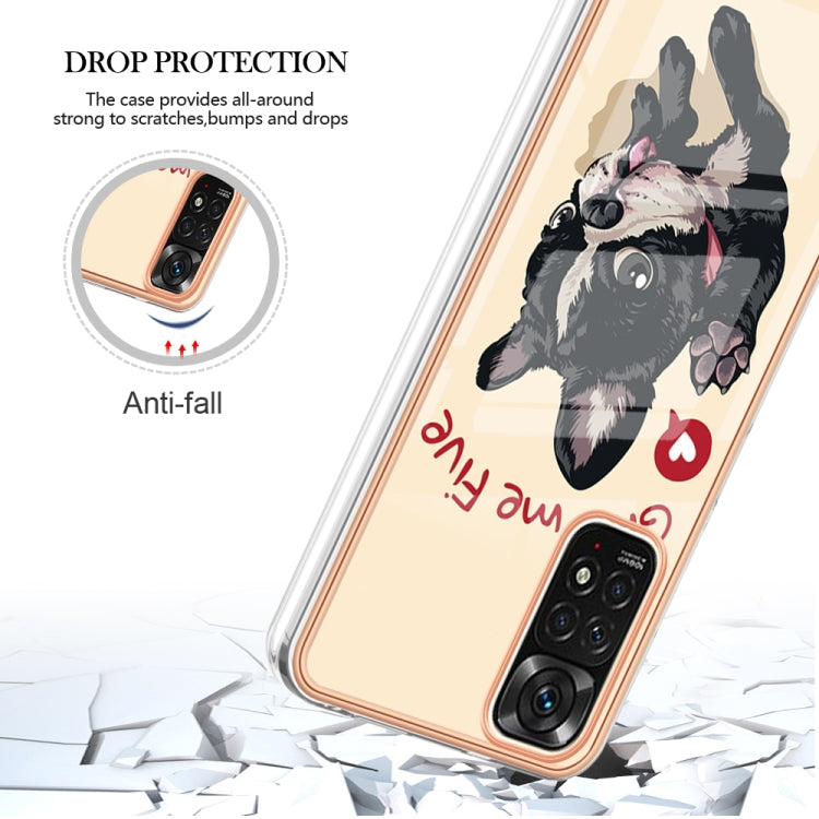 For Xiaomi Redmi Note 11s / Note 11 4G Electroplating Marble Dual-side IMD Phone Case(Lucky Dog)