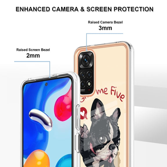 For Xiaomi Redmi Note 11s / Note 11 4G Electroplating Marble Dual-side IMD Phone Case(Lucky Dog)